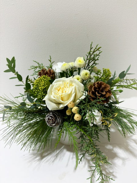 Centre de table tout en blanc